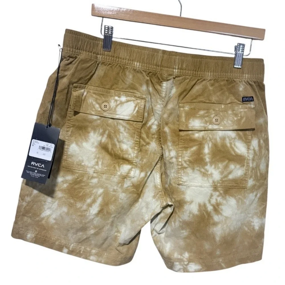 RVCA Men's Tie Dye Civic Bleached Corduroy Shorts Belt Size Medium 17